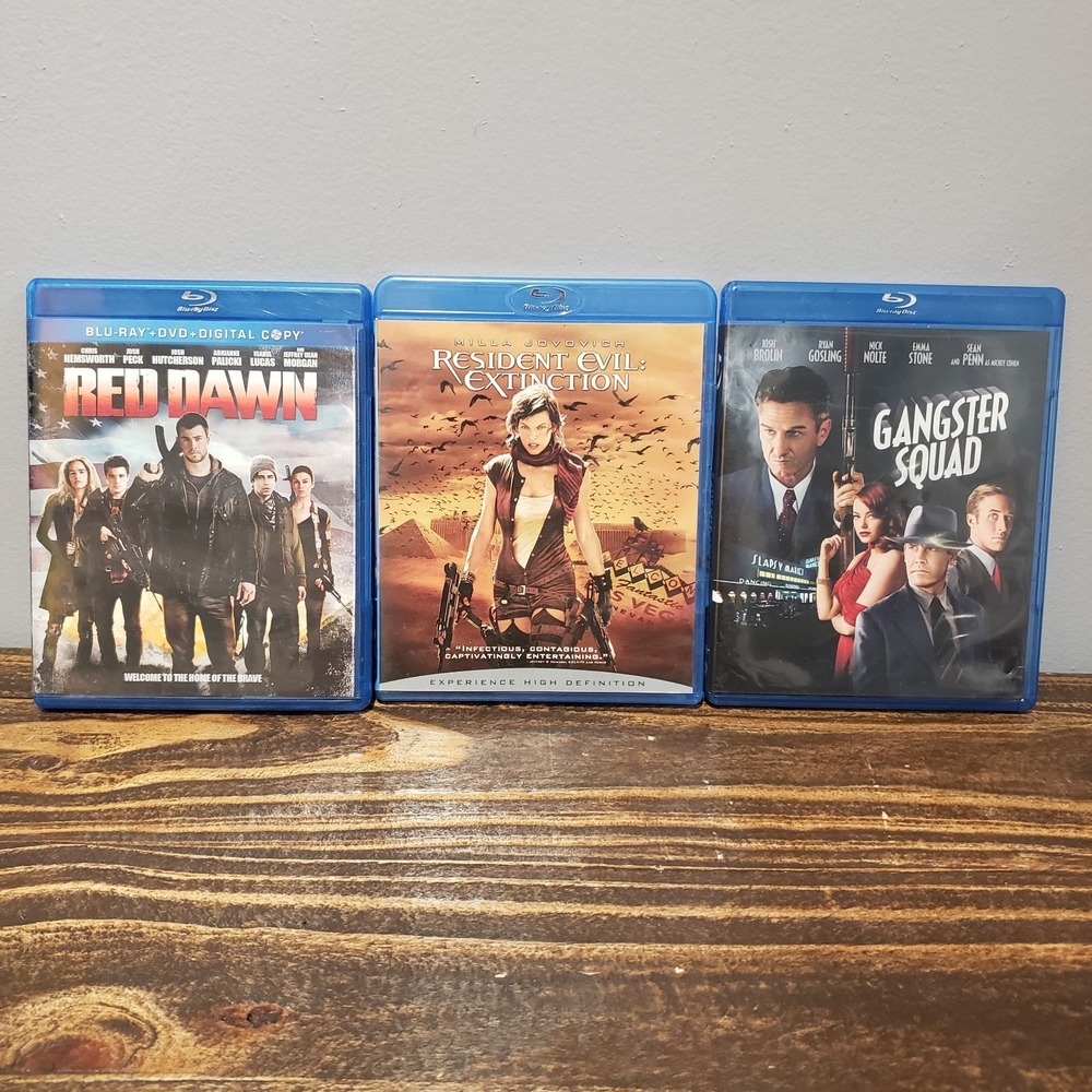 Red Dawn Resident Evil Extinction Gangster Squad Blu-ray DVD Movie Lot